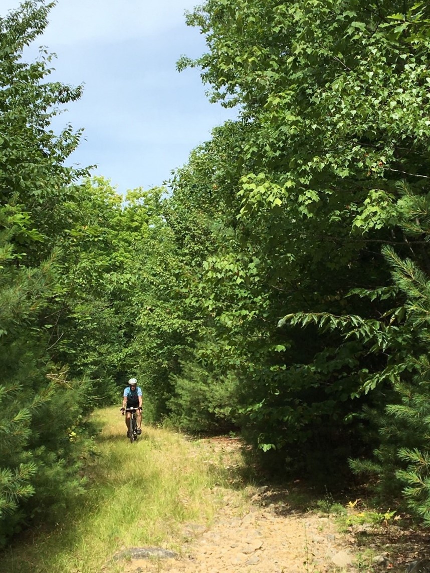 Going off-road into forest is standard fare whilst cycling in New England. Beware the bears!